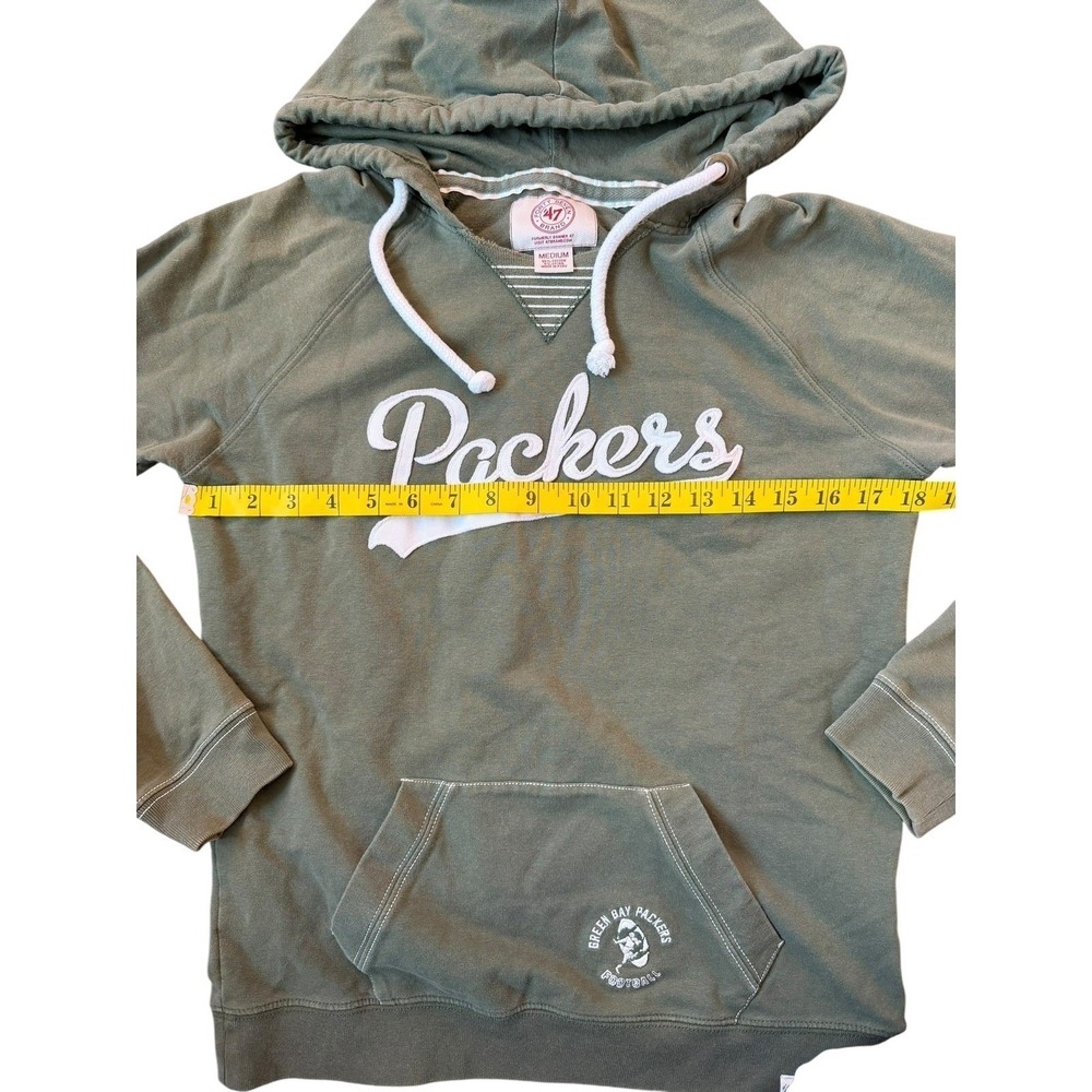 47 Brand Green Bay Packers Hoodie Womens Medium Green Script Pullover Sweatshirt - Picture 4 of 7